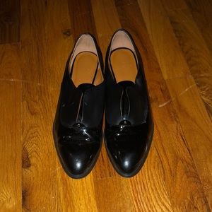 Patent black loafers